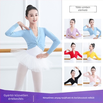 Modern táncruházat – hosszú ujjú top, osztott dizájn, Modal anyag, pamut bélés