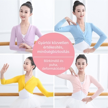 Modern táncruházat – hosszú ujjú top, osztott dizájn, Modal anyag, pamut bélés