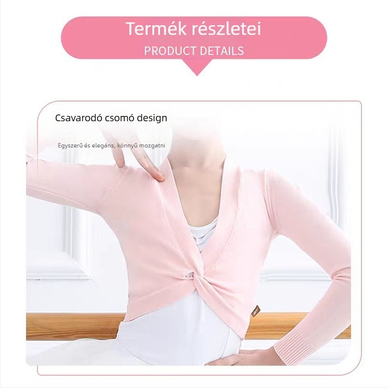 Modern táncruházat – hosszú ujjú top, osztott dizájn, Modal anyag, pamut bélés