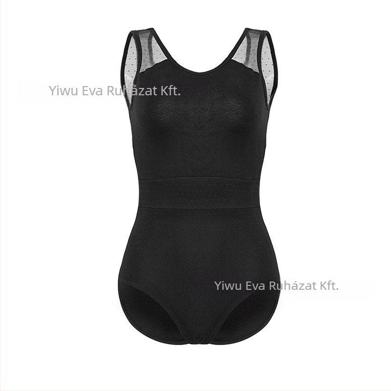 Gyerekeknek szóló ujjatlan csillagvarrásos gyakorló táncruha – balett/kínai tánc ruha, tiszta pamut, lágyított anyag