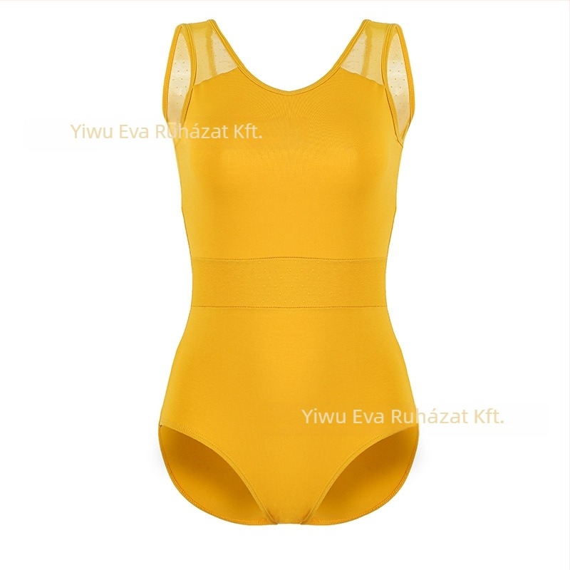 Gyerekeknek szóló ujjatlan csillagvarrásos gyakorló táncruha – balett/kínai tánc ruha, tiszta pamut, lágyított anyag