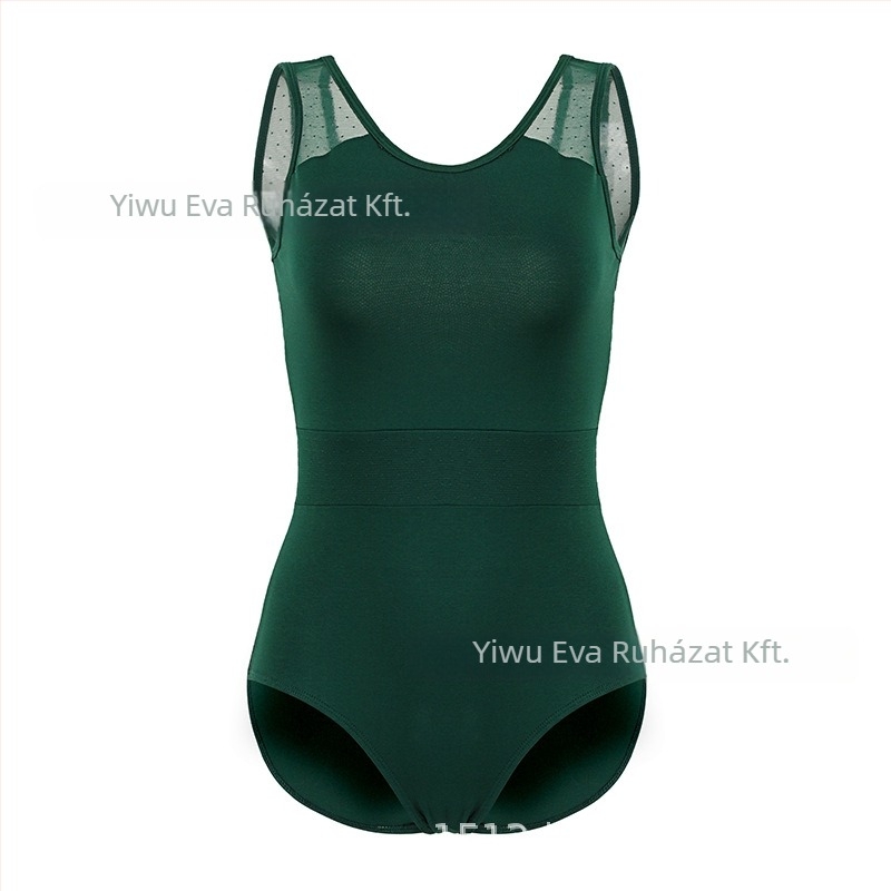 Gyerekeknek szóló ujjatlan csillagvarrásos gyakorló táncruha – balett/kínai tánc ruha, tiszta pamut, lágyított anyag