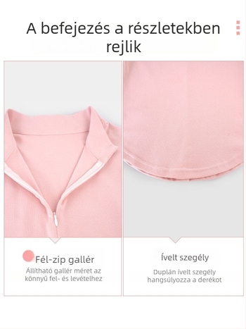 Modern táncgyakorló kabát cipzárral és álló gallérral, hosszú ujjú, felnőtt nőknek — külső: 92% pamut; bélés: pamut 8% elasztán