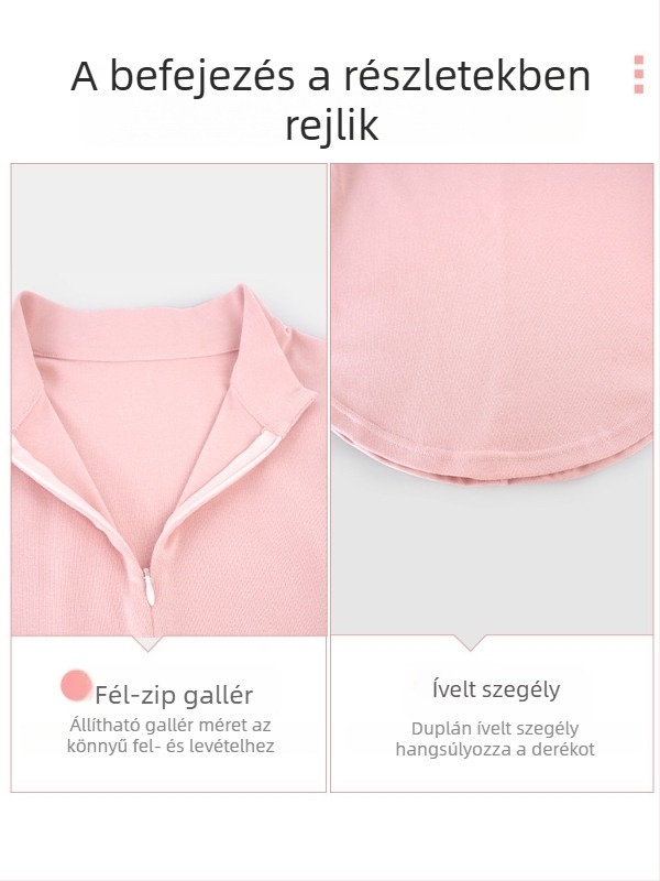 Modern táncgyakorló kabát cipzárral és álló gallérral, hosszú ujjú, felnőtt nőknek — külső: 92% pamut; bélés: pamut 8% elasztán