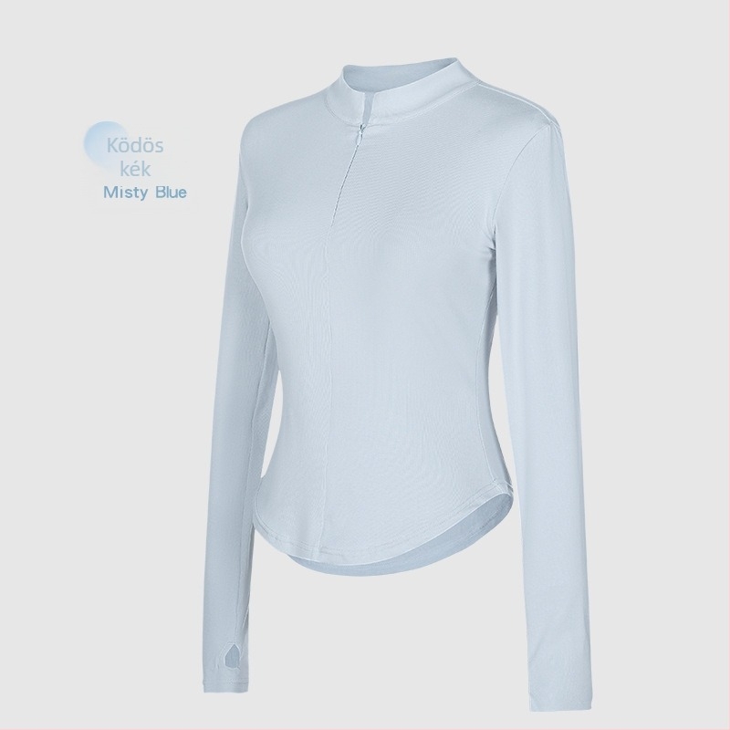 Modern táncgyakorló kabát cipzárral és álló gallérral, hosszú ujjú, felnőtt nőknek — külső: 92% pamut; bélés: pamut 8% elasztán