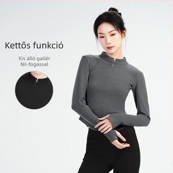 Modern tánc gyakorlóruha – hosszú ujjú felső felnőtt nőknek, poliészter 94% és spandex 6% bélés, balett gyakorláshoz