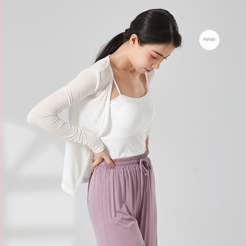 Női tánc kardigán, bő szabás, bordázott poliészter anyag, 80% poliészter, alkalmas színpadra és különböző táncstílusokra