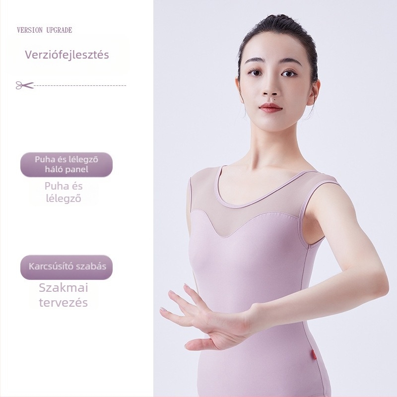 Női balett gyakorló egyrészes ruha – ujj nélküli, nylon 75% anyag, balethez és modern tánchoz, felnőtteknek