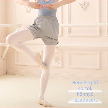 Női balett bemelegítő nadrág, laza fazonú nylon táncnadrág belső nylon béléssel, egyszínű minta, nyári táncos ruházat