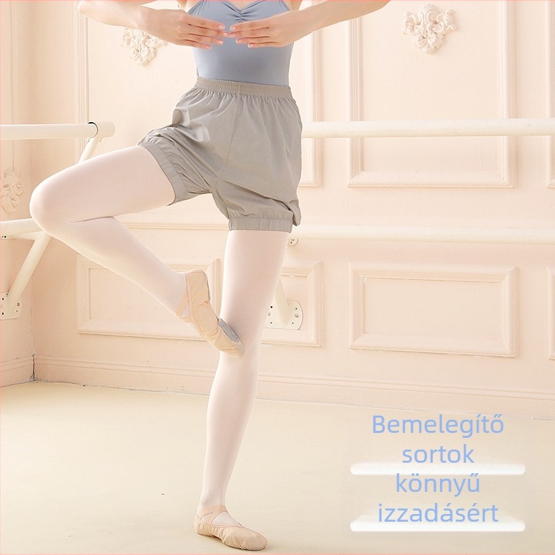 Női balett bemelegítő nadrág, laza fazonú nylon táncnadrág belső nylon béléssel, egyszínű minta, nyári táncos ruházat