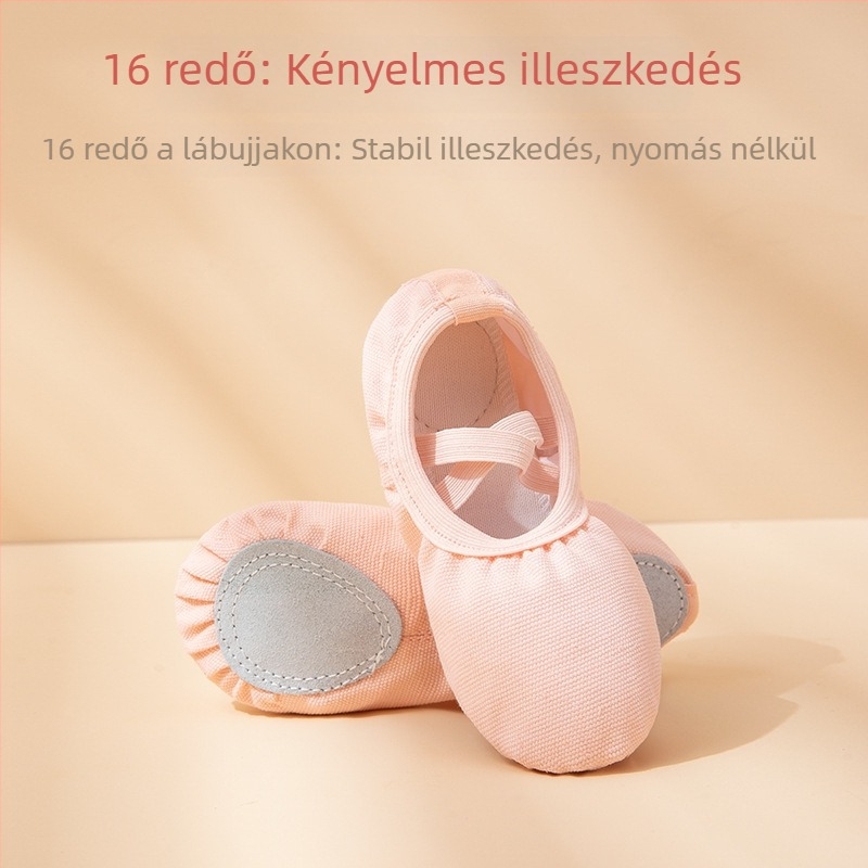 Kötőfűző nélküli gyerek-balettcipő, puha talppal, bőrszínű, macska tappancs dizájnnal edzésre és vizsgákra
