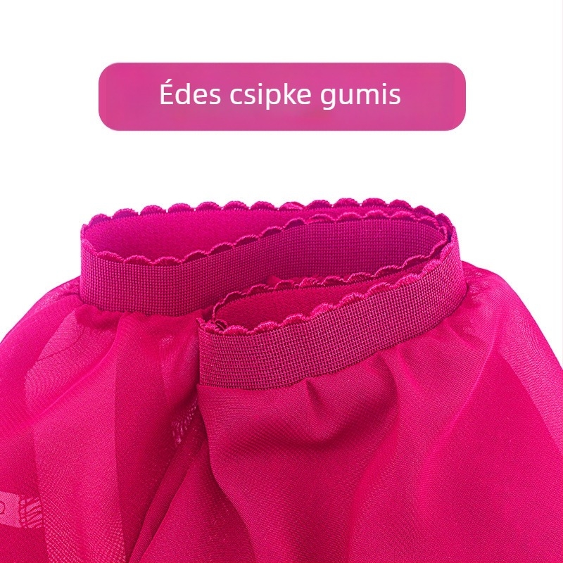 Gyerekeknek szóló balett chiffon gyakorló ruha, elasztikus derékkal, hercegnő stílus