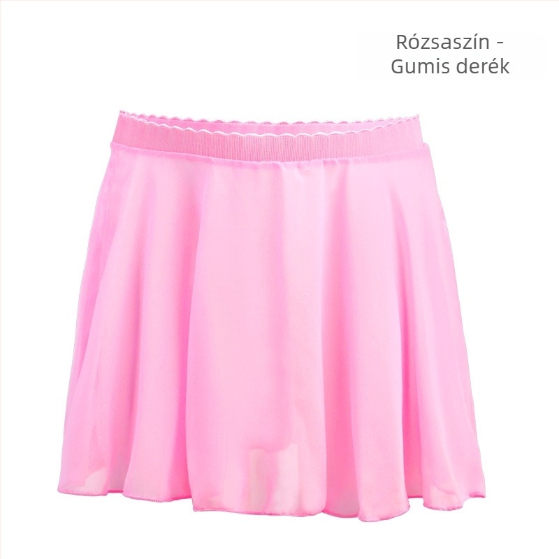 Gyerekeknek szóló balett chiffon gyakorló ruha, elasztikus derékkal, hercegnő stílus