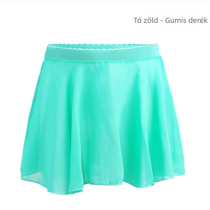 Gyerekeknek szóló balett chiffon gyakorló ruha, elasztikus derékkal, hercegnő stílus