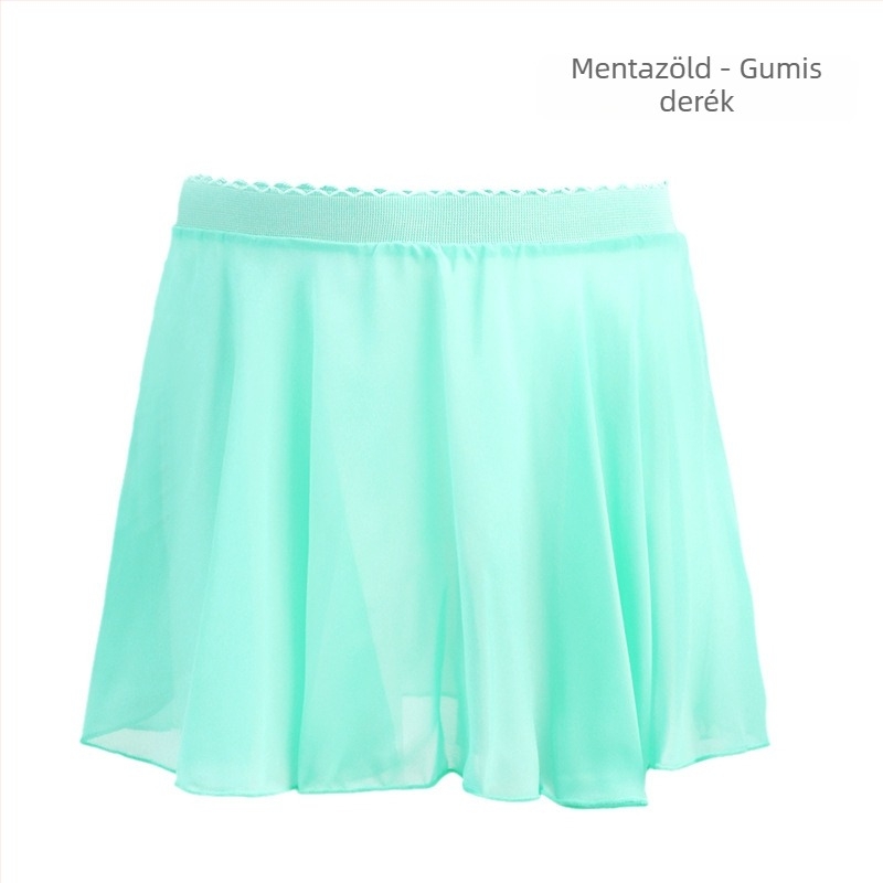 Gyerekeknek szóló balett chiffon gyakorló ruha, elasztikus derékkal, hercegnő stílus