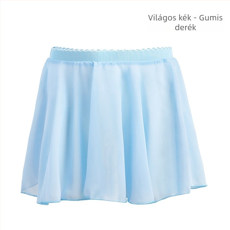 Gyerekeknek szóló balett chiffon gyakorló ruha, elasztikus derékkal, hercegnő stílus
