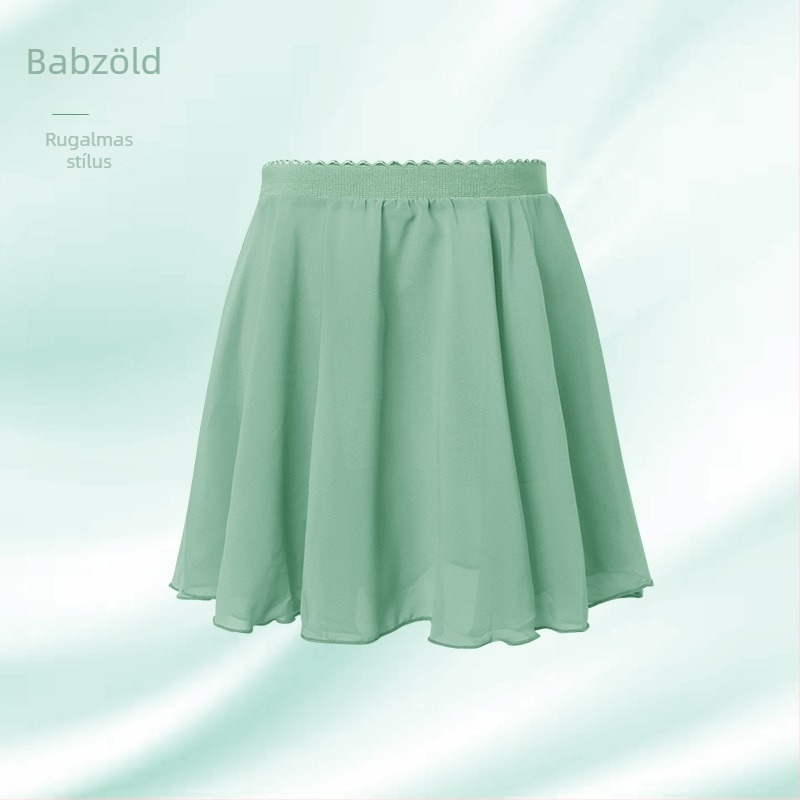 Gyerekeknek szóló balett chiffon gyakorló ruha, elasztikus derékkal, hercegnő stílus