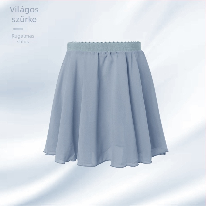 Gyerekeknek szóló balett chiffon gyakorló ruha, elasztikus derékkal, hercegnő stílus