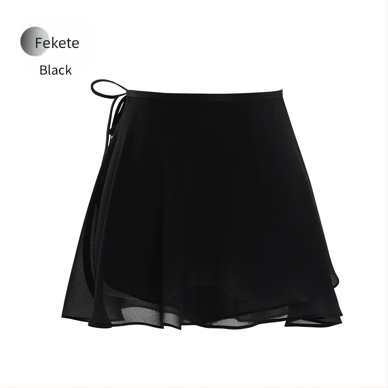 Felnőtt balett chiffon szoknya gyakorláshoz, női rövid szoknya kötővel