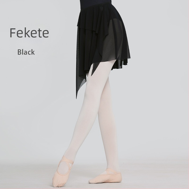 Felnőtt balett szoknya aszimmetrikus rugalmas hálóval, nylon anyagú béléses spandex, balethez és néptánchoz