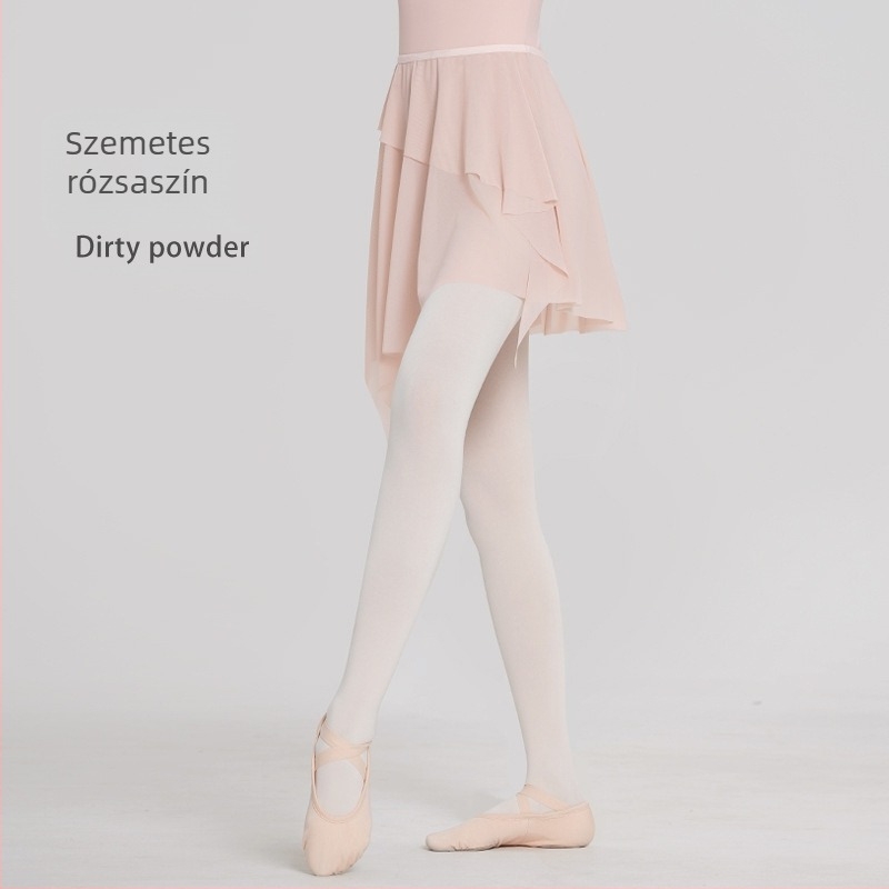 Felnőtt balett szoknya aszimmetrikus rugalmas hálóval, nylon anyagú béléses spandex, balethez és néptánchoz