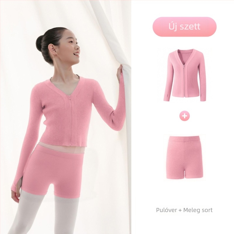 Gyerekeknek téli baletdzseki, cipzárral – Dancing kubi, puha kezelés, magas rugalmú core-spun fonal, viszkóz 50%, gallér nélkül, 3–8 éveseknek