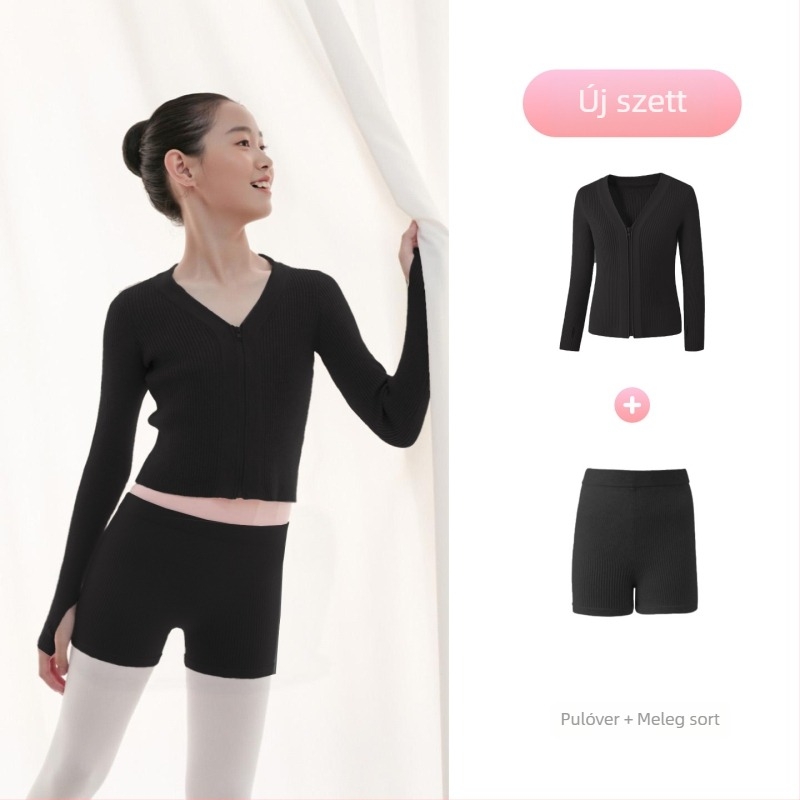 Gyerekeknek téli baletdzseki, cipzárral – Dancing kubi, puha kezelés, magas rugalmú core-spun fonal, viszkóz 50%, gallér nélkül, 3–8 éveseknek