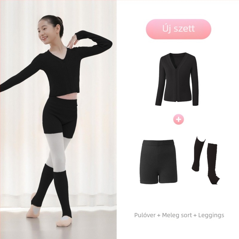 Gyerekeknek téli baletdzseki, cipzárral – Dancing kubi, puha kezelés, magas rugalmú core-spun fonal, viszkóz 50%, gallér nélkül, 3–8 éveseknek