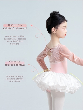 Gyerekeknek készült őszi–téli velúr organza tutu balett és kínai tánc gyakorlásához