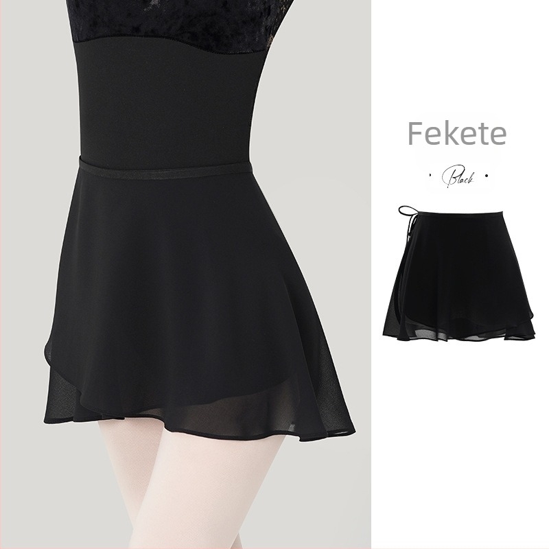 Női balett szoknya, egyrészes húzózsinóros tánc szoknya, chiffon, poliészter anyag, 100% poliészter bélés, modern tánc