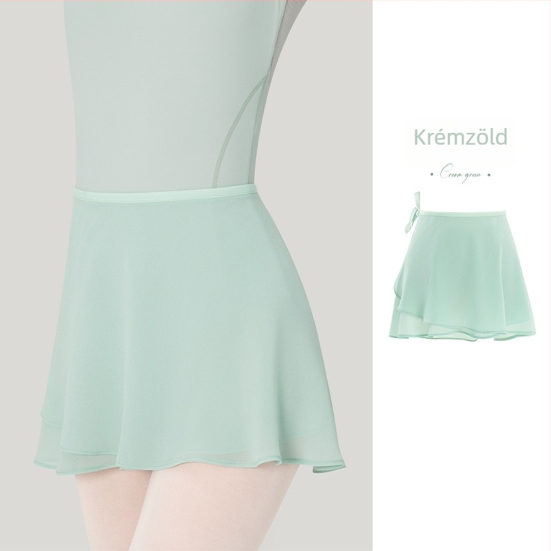 Női balett szoknya, egyrészes húzózsinóros tánc szoknya, chiffon, poliészter anyag, 100% poliészter bélés, modern tánc