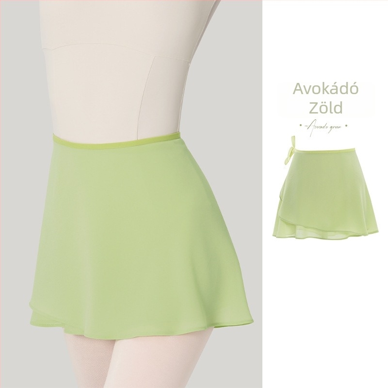 Női balett szoknya, egyrészes húzózsinóros tánc szoknya, chiffon, poliészter anyag, 100% poliészter bélés, modern tánc