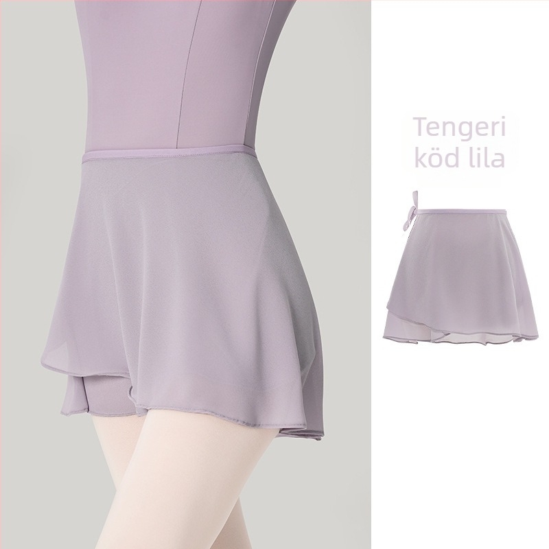 Női balett szoknya, egyrészes húzózsinóros tánc szoknya, chiffon, poliészter anyag, 100% poliészter bélés, modern tánc