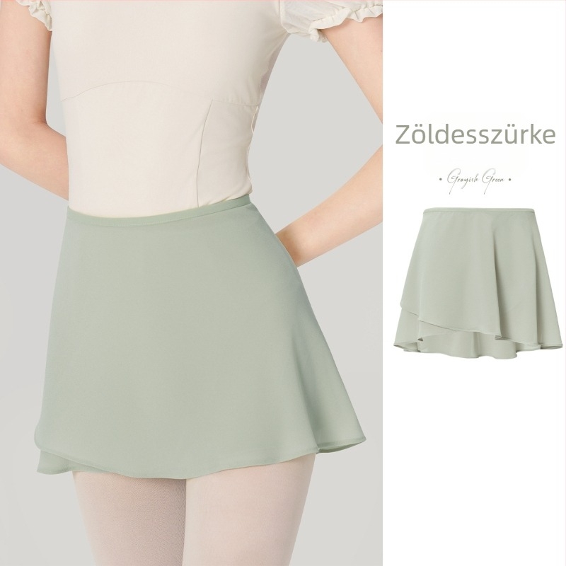 Női balett szoknya, egyrészes húzózsinóros tánc szoknya, chiffon, poliészter anyag, 100% poliészter bélés, modern tánc