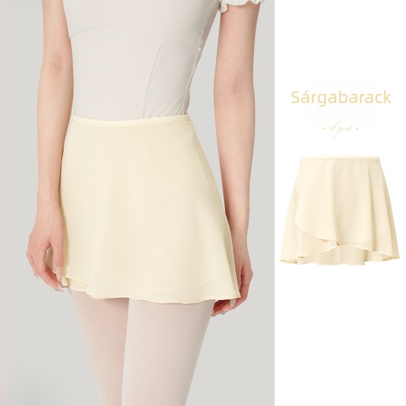 Női balett szoknya, egyrészes húzózsinóros tánc szoknya, chiffon, poliészter anyag, 100% poliészter bélés, modern tánc