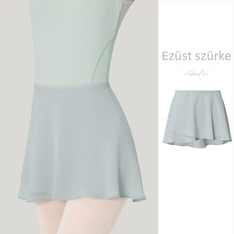 Női balett szoknya, egyrészes húzózsinóros tánc szoknya, chiffon, poliészter anyag, 100% poliészter bélés, modern tánc