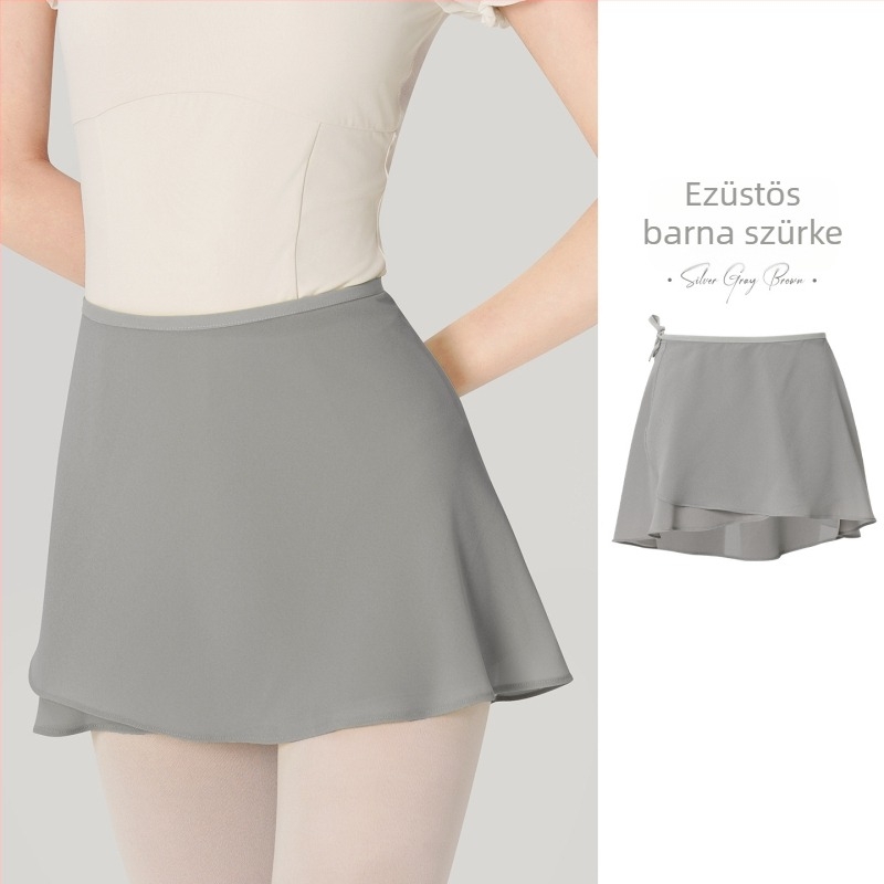 Női balett szoknya, egyrészes húzózsinóros tánc szoknya, chiffon, poliészter anyag, 100% poliészter bélés, modern tánc