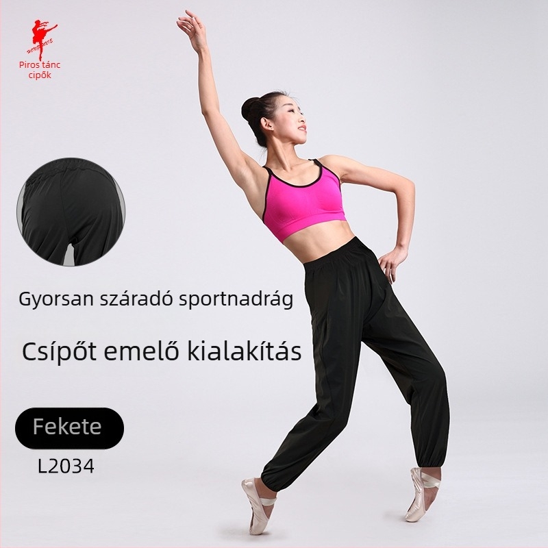 Uniszex balett bemelegítő nadrág, gyorsan száradó nylon keverék, poliészter bélés, modern tánc