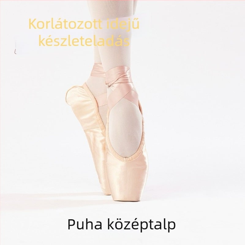 Lányoknak való balettcipő — könnyű, kopásálló, izzadság-elnyelő; domborított karton talp; baletthez tervezve.
