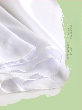 Modern táncruha baletthez kötő és hímzett hálóval, virágmintás, chiffon, 100% poliészter