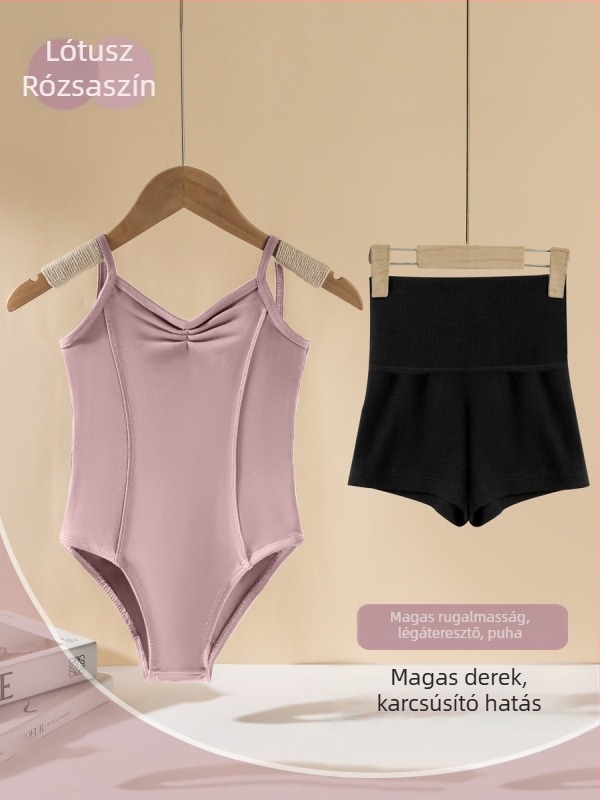 Lányok balett body hátul V-nyakú pántokkal | Nylon 85% anyag | 3–8 éveseknek