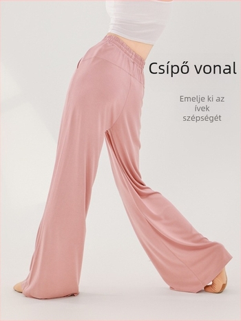Táncpantalonok, klasszikus elegáns, laza egyenes szabás, széles lábszár; alkalmas kínai etnikai tánc és jóga; Cupro anyag, 95% poliészter, bélés Cupro 95%; felnőtt nőknek