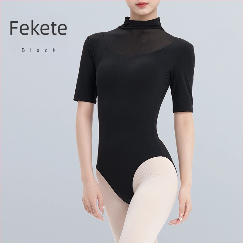 Felnőtt nők balettbody hálós anyaggal, őszi szezon, közepes hosszúságú ujjú, 72% nylon, 28% spandex