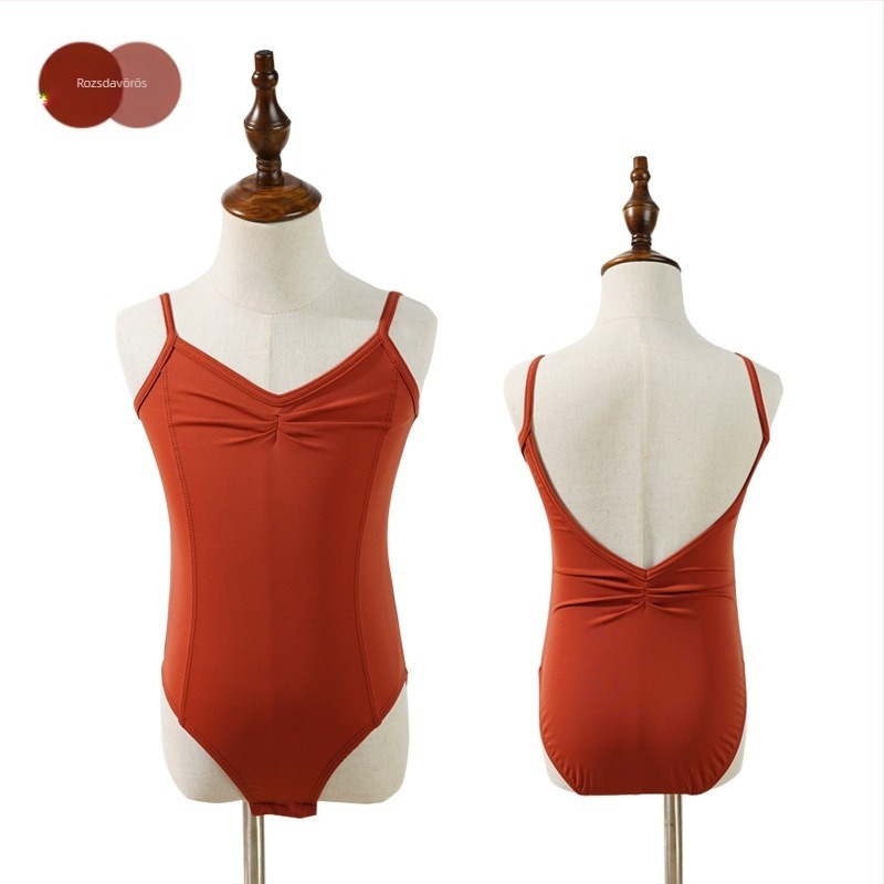 Gyermek balett gyakorló body pántokkal - nylon 94%, puha felület, 3–8 éveseknek, nyár 2025, AQL 2.5