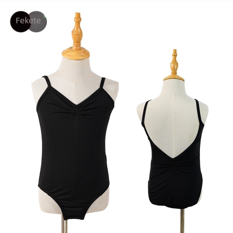 Gyermek balett gyakorló body pántokkal - nylon 94%, puha felület, 3–8 éveseknek, nyár 2025, AQL 2.5