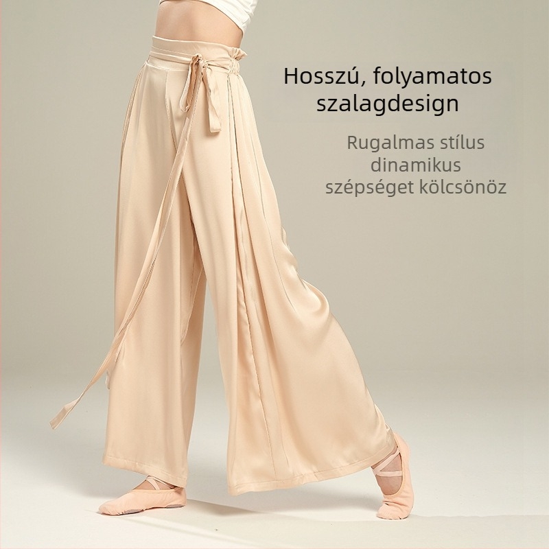 Táncpantalón, új stílus, modern testformálás, klasszikus elegancia, táncelőadásokhoz és edzéshez, laza, széles szárú