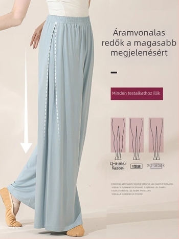Női laza, széles szárú táncnadrág modern és néptáncra, plusz méret, viszkóz-spandex anyag