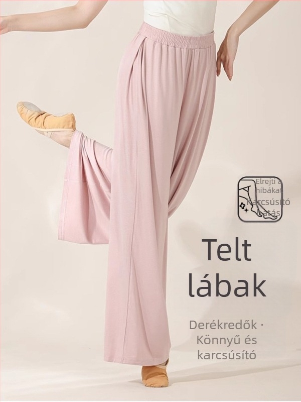 Női laza, széles szárú táncnadrág modern és néptáncra, plusz méret, viszkóz-spandex anyag