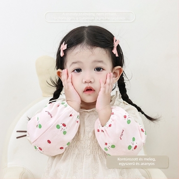 Gyerekeknek készült ujjvédők, 100% pamutból, szennyeződés elleni védelemmel, őszi-téli szezonra, rajzfilm mintával, korosztály 1–3 és 3–8