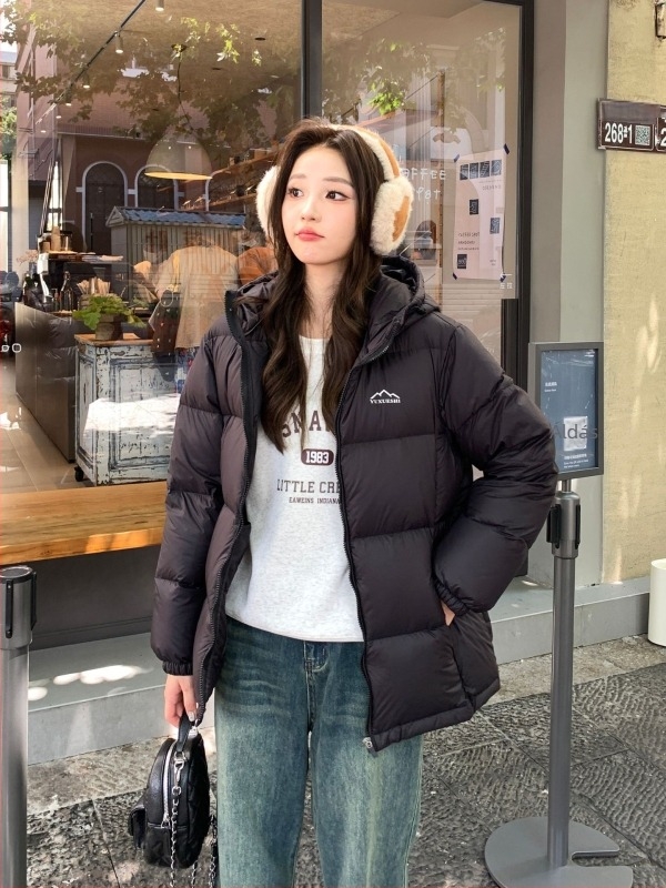 Q&q Női laza szabású kapucnis pehelykabát – pehelytöltet 86–90%, töltet 101–200 g